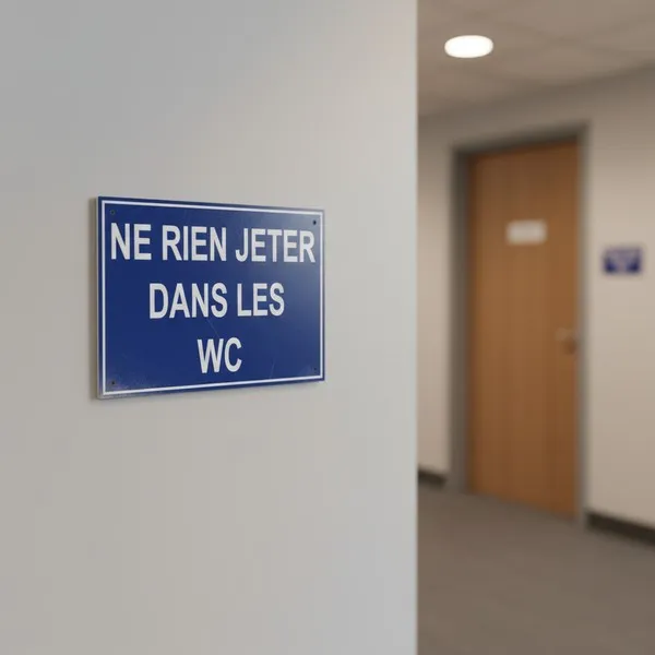 Panneau Ne rien jeter dans les wc – Panneau toilettes