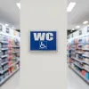 Panneau signalétique WC PMR toilettes accessibles handicapés