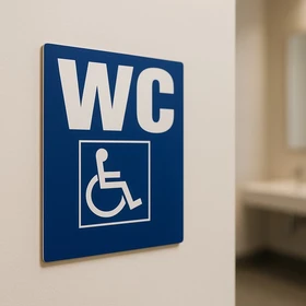 Panneau signalétique WC PMR toilettes accessibles handicapés