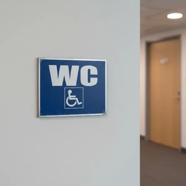 Panneau signalétique WC PMR toilettes accessibles handicapés