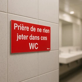 Panneau Prière de ne rien jeter dans ces WC – Panneau toilettes