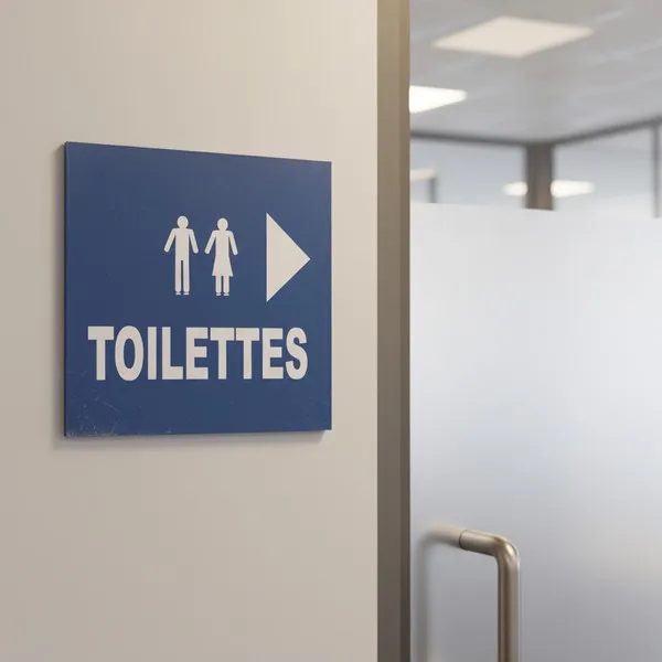 Panneau toilettes direction droite – Panneau toilettes