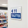 Panneau toilettes direction gauche – Panneau toilettes