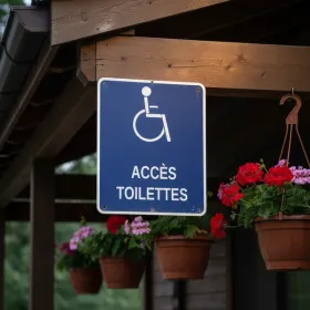 Panneau accès toilettes handicapé – Panneau handicapé - PMR