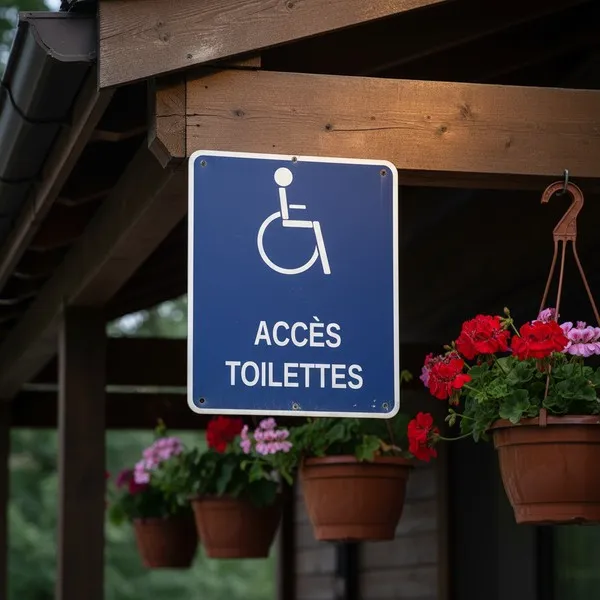 Panneau accès toilettes handicapé – Panneau handicapé - PMR