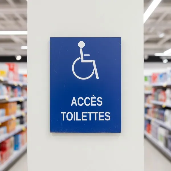 Panneau accès toilettes handicapé – Panneau handicapé - PMR
