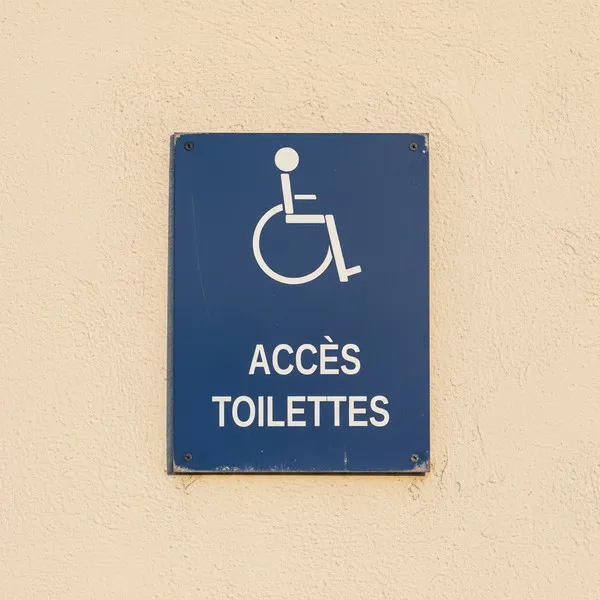 Panneau accès toilettes handicapé – Panneau handicapé - PMR