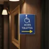 Panneau Toilettes Handicapés à Droite - Accès PMR