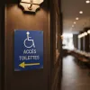 Panneau accès toilettes PMR à gauche – Panneau handicapé - PMR