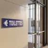 Panneau Toilettes à gauche – Panneau hôtel, restaurant, gîte