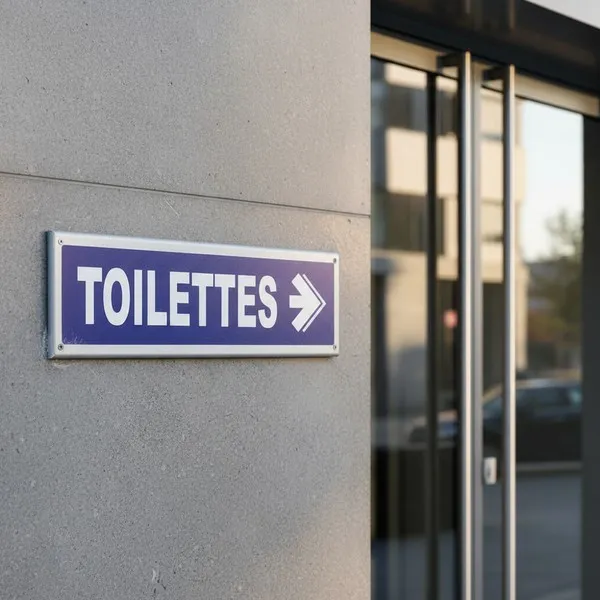 Panneau Toilettes à droite – Panneau hôtel, restaurant, gîte