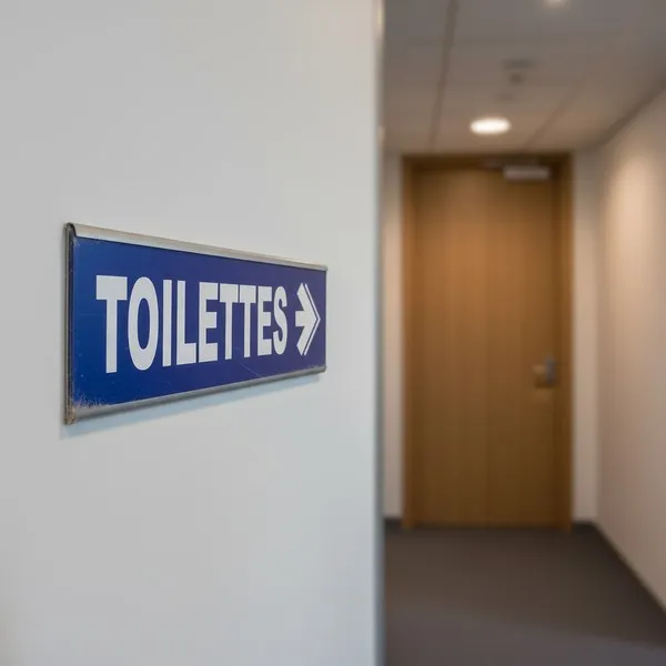 Panneau Toilettes à droite – Panneau hôtel, restaurant, gîte