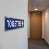 Panneau Toilettes à droite – Panneau hôtel, restaurant, gîte