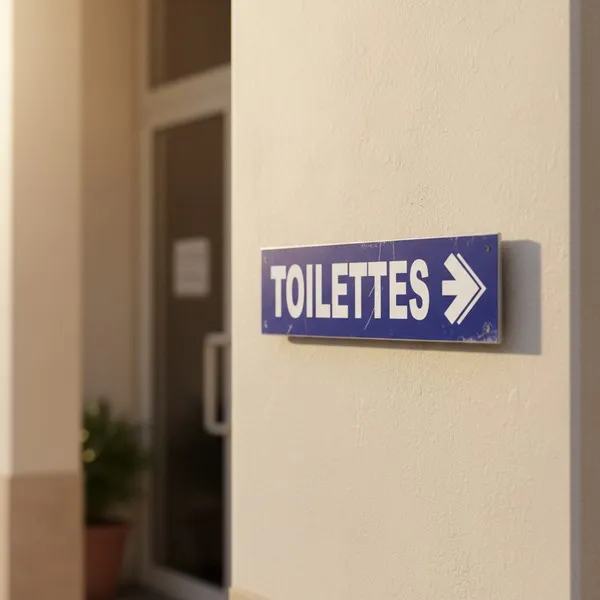 Panneau Toilettes à droite – Panneau hôtel, restaurant, gîte