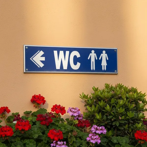 Panneau WC à gauche – Panneau hôtel, restaurant, gîte