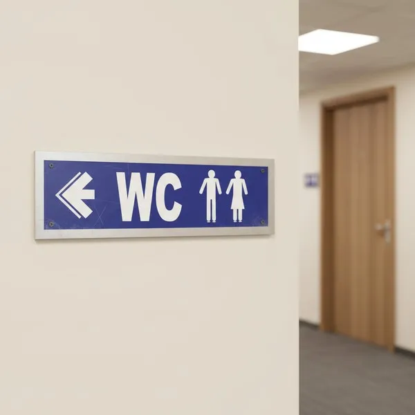 Panneau WC à gauche – Panneau hôtel, restaurant, gîte