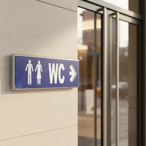 Panneau WC à droite – Panneau hôtel, restaurant, gîte