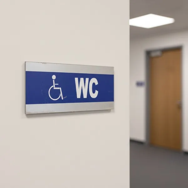 Panneau signalétique WC handicapés avec pictogramme PMR