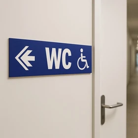Panneau WC handicapés à gauche – Panneau hôtel, restaurant, gîte