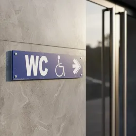 Panneau WC handicapés à droite – Panneau hôtel, restaurant, gîte