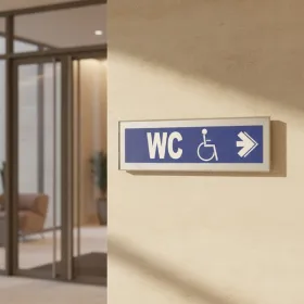 Panneau WC handicapés à droite – Panneau hôtel, restaurant, gîte
