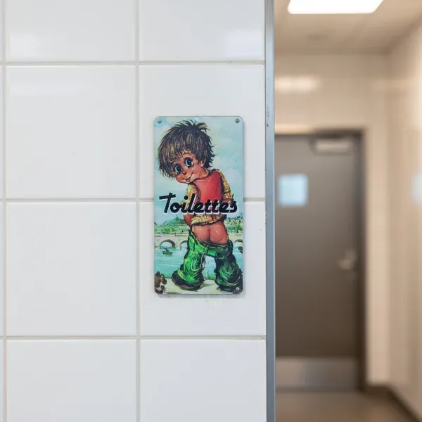 Plaque de porte toilettes Poulbot – Panneau toilettes