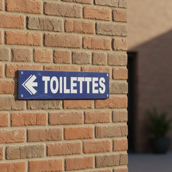 Panneau Toilettes à gauche – Panneau hôtel, restaurant, gîte