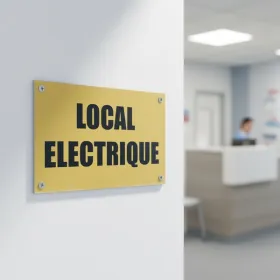 Panneau Local électrique signalétique sécurité accès interdit