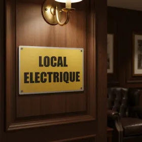 Panneau Local électrique signalétique sécurité accès interdit