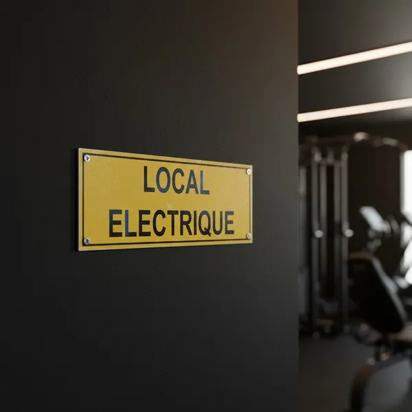 Panneau local électrique signalétique sécurité pour porte ou mur