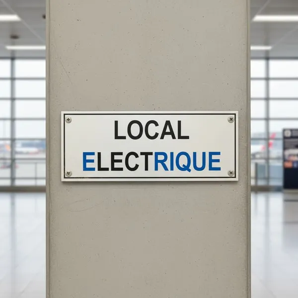Panneau local électrique signalétique sécurité pour porte ou mur
