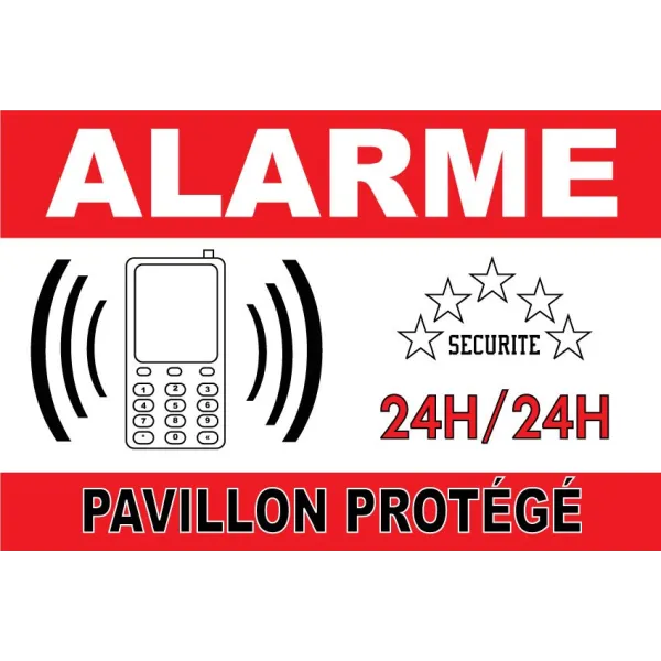 Panneau alarme pavillon protégé-Panneau vidéo surveillance-Panneaux Signalétiques
