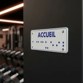 Plaque braille « Accueil » – signalétique accessible