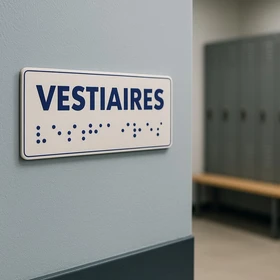 Vestiaires braille – Signalétique braille