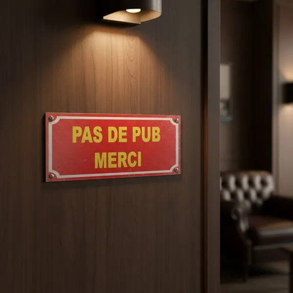 Petit panneau pour boite aux lettres"pas de pub" – Plaque de porte