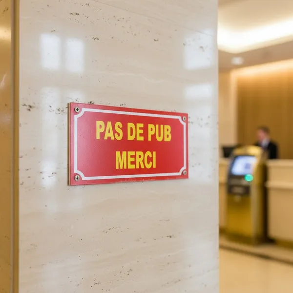 Petit panneau pour boite aux lettres"pas de pub" – Plaque de porte