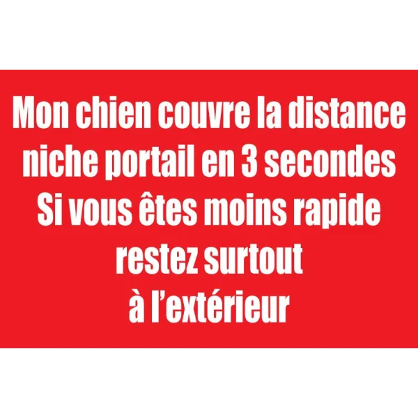 Attention au chien avec texte humoristique-Panneau attention Danger-Panneaux Signalétiques