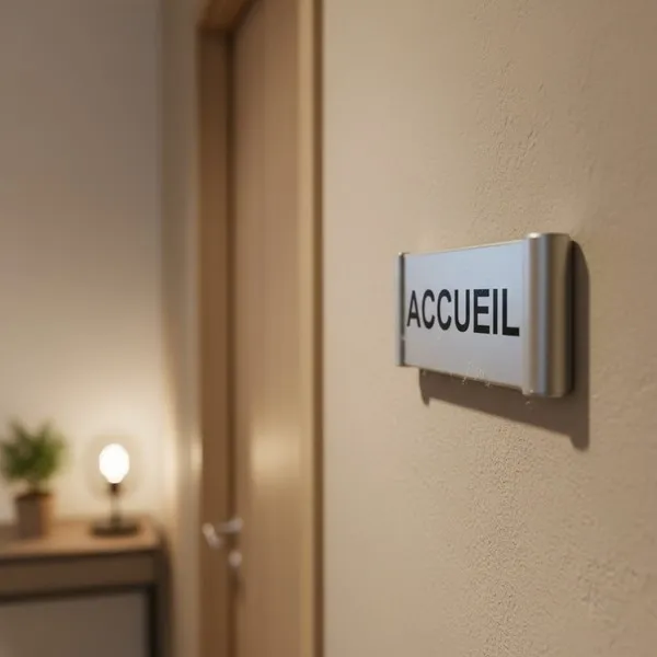 Plaque de porte Alu"ACCUEIL" – Plaque de porte