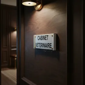 Plaque de porte Alu"CABINET VETERINAIRE" – Plaque de porte