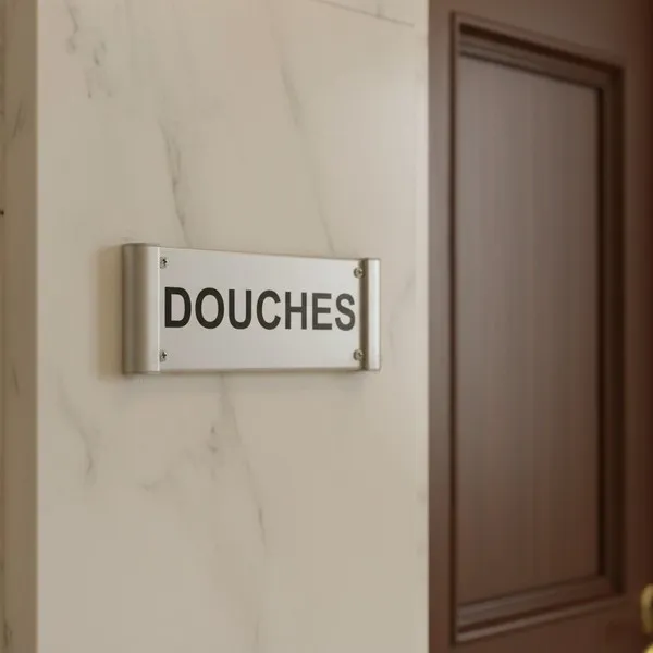 Plaque de porte Alu"DOUCHES" – Plaque de porte