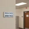 Plaque de porte Alu"DOUCHES ARBITRE" – Plaque de porte