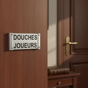 Plaque de porte Alu"DOUCHES JOUEURS" – Plaque de porte
