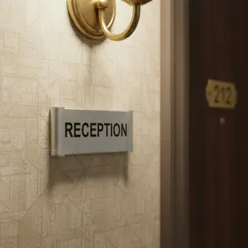 Plaque de porte Alu "RECEPTION" – Plaque de porte