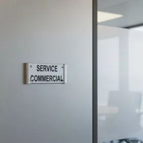 Plaque de porte Alu "SERVICE COMMERCIAL" – Plaque de porte