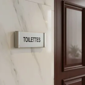 Plaque de porte Alu "TOILETTES" – Plaque de porte