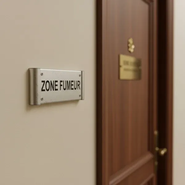 Plaque de porte aluminuim zone fumeur – Plaque de porte