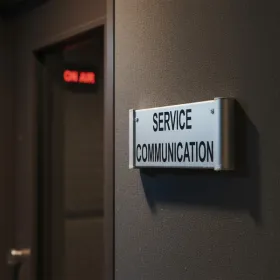 Plaque de porte aluminium service communication – Plaque de porte