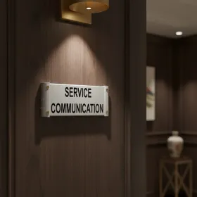 Plaque de porte aluminium service communication – Plaque de porte