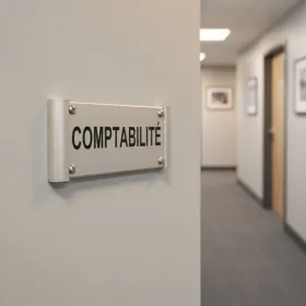 Plaque de porte aluminium comptabilité – Plaque de porte