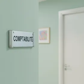 Plaque de porte aluminium comptabilité – Plaque de porte